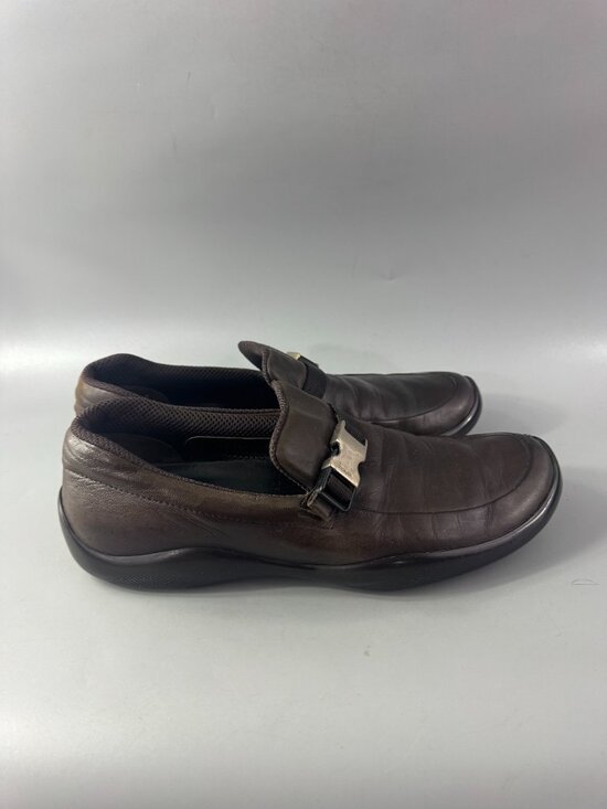 Authentic Prada Chocolate Brown Leather Classic Loafers main image 7